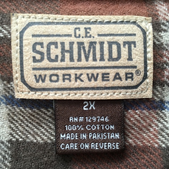 C.E. Schmidt | Shirts | Ce Schmidt Mens 2x Heavy Flannel Shirt Plaid Brown | Poshmark
